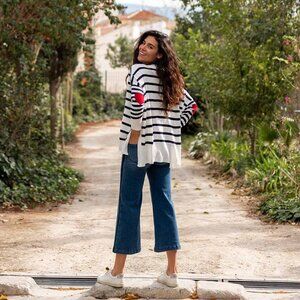 Mersea Amour Sweater One Size OS Navy Stripe Heart